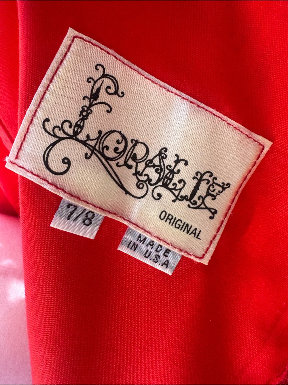 Vintage 80’s Noralee Original Girls Party Dress Red & Gold 7/8 Made in USA - Picture 8 of 12